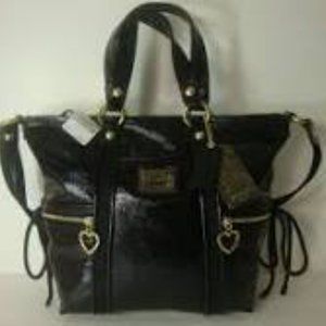 COACH DAISY LIQUID GLOSS POCKET PATENT TOTE F20047